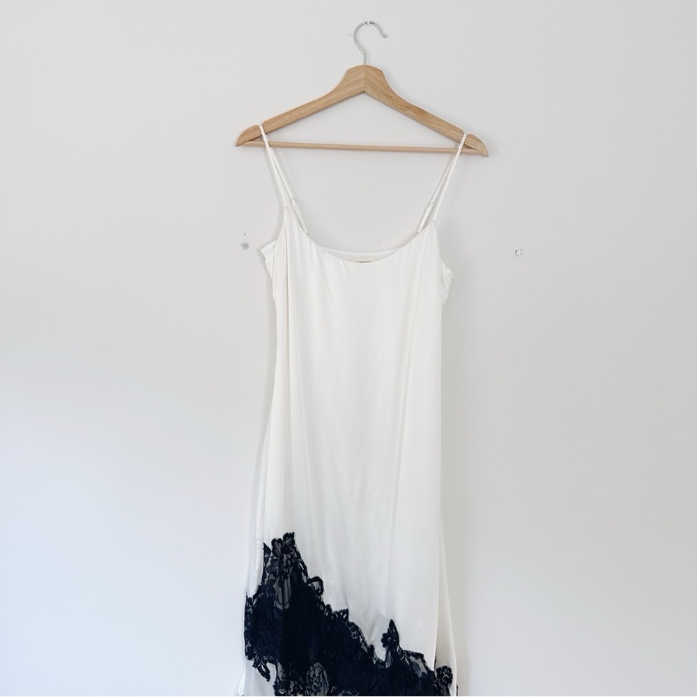 L’Agence Silvana Lace Inset Silk Gown White - Picture 9 of 13